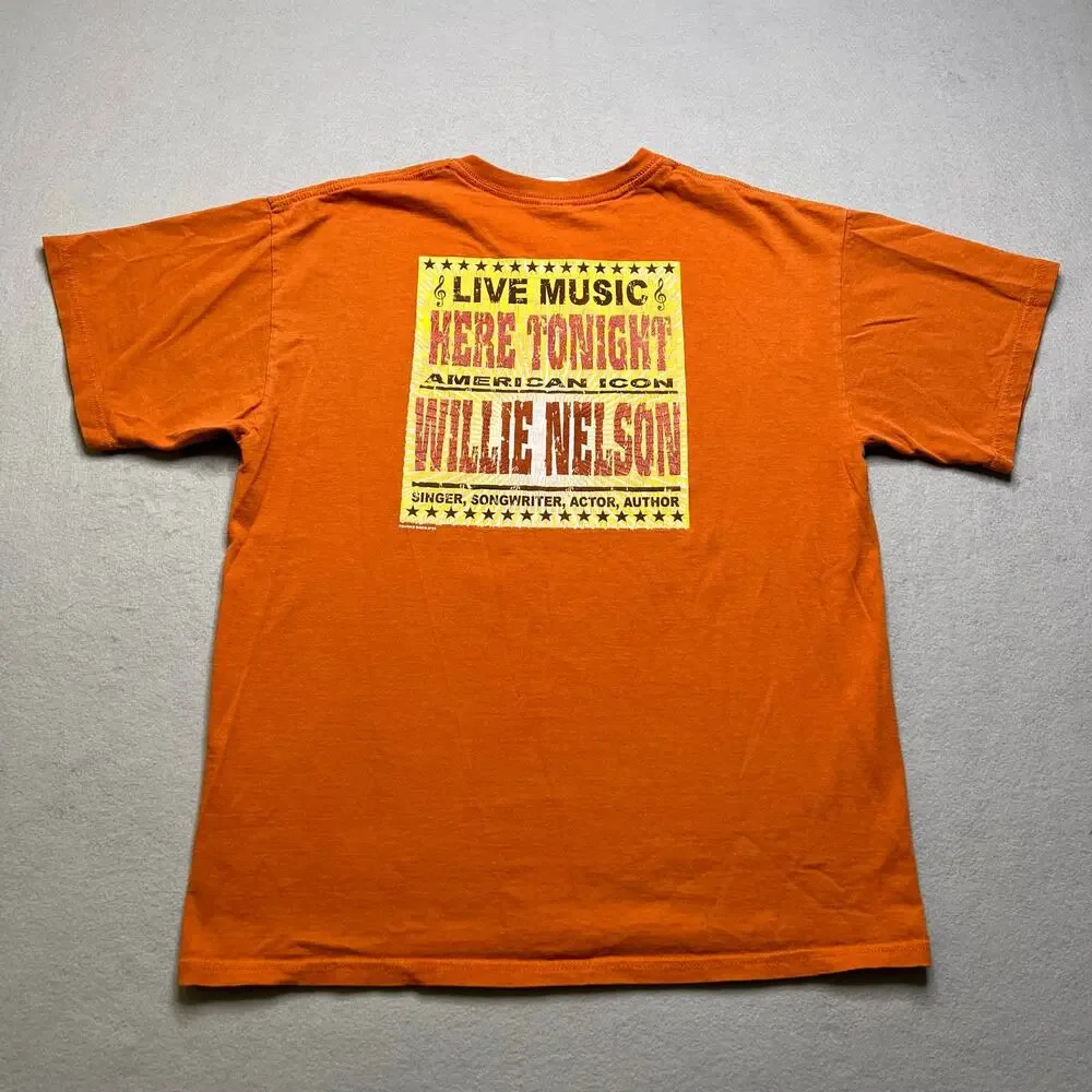2005 Willie Nelson Whiskey For My Men Beer For My Horses T‎ Shirt Large Orange